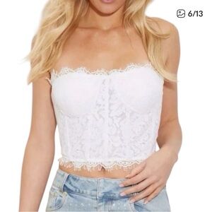 Generation Love Enya White Lace Crop Top Size Small